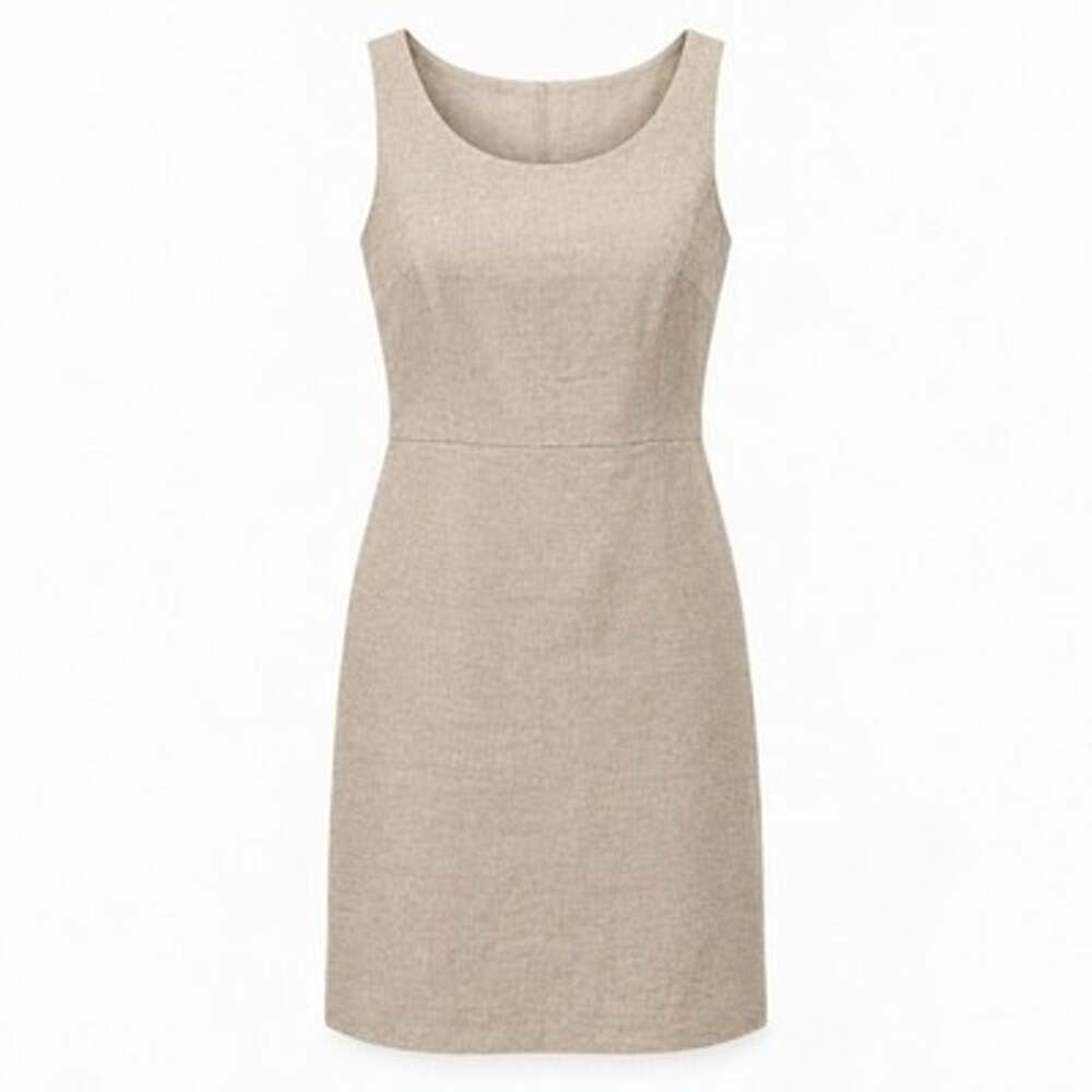 Banana Republic Empire Waist Sleeveless Sheath Dress size 4 Linen Blend Natural